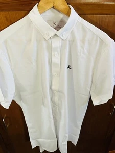 White Kings Cross Men’s Button down Collar Short Sleeved Shirt - Size XL - Picture 1 of 6