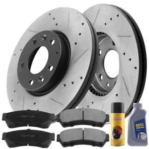 Front Drilled Brake Rotors Ceramic Brake Pads For 06-2012 Fusion Mazda 6 MKZ H9 - Foto 1 di 5
