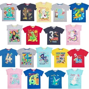 Niños/Niñas Niños Número de Cumpleaños Camiseta Top Regalo/Presente Edad 1 2 3 4 5 6 Años - Imagen 1 de 11