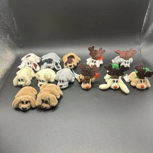 Pound Puppies Galoob Mini Micro 3 Zoll Plüschhunde & Weihnachten Rentier Hunde - Bild 1 von 11