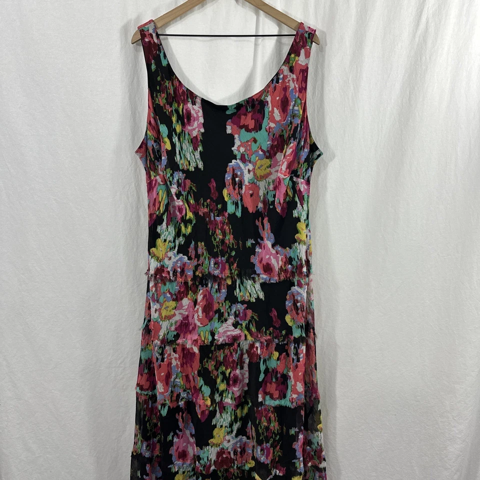 Maxi Vestido Jones Studio Y2K Artístico Colorido En Niveles Para Mujer Talla 22W Foto 1 de 4