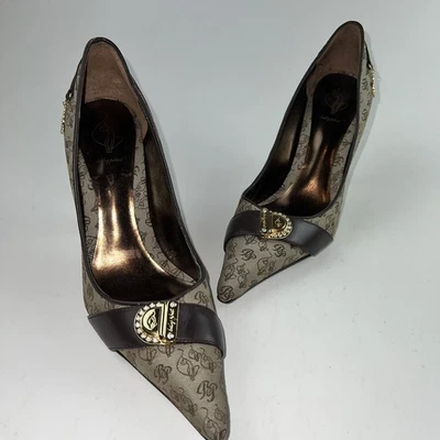 Baby Phat Womens Stiletto 4" Heels 8.5B Brown Tan Pointed Toe Dress Shoes - Image 1 of 4