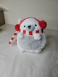 Peluche orso da dollaro che indossa paraorecchie 8" giocattolo saluti americani - Foto 1 di 12