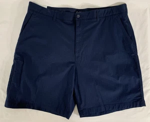 CROFT & BARROW PANTALONCINI UTILITY CLASSICI FLAT FRONT (Uomo 44"W x 8,5"L) Blu Navy - Foto 1 di 18