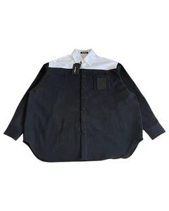 Raf Simons AW22/23 Oversized Bicolor Denim Overshirt Size M 222M244 New - Picture 1 of 7