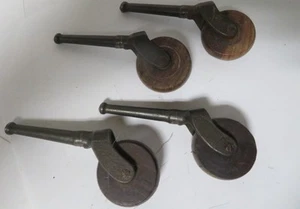 1.40” Wooden Caster Wheels set of 4 Cabinet Dresser Table Chair Hutch Antique - Bild 1 von 4