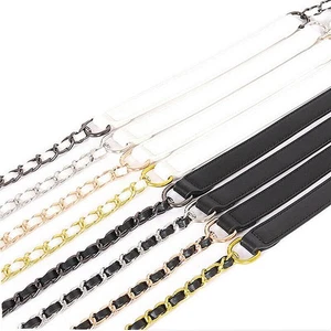 Bandolera de cuero PU con cadena de metal de repuesto bandolera bolso de mano correa - Imagen 1 de 11