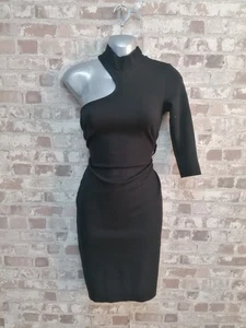 STAR by Julienmacdonald Women's Size 10 One Shoulder Black Bodycon Midi Dress - Picture 1 of 12