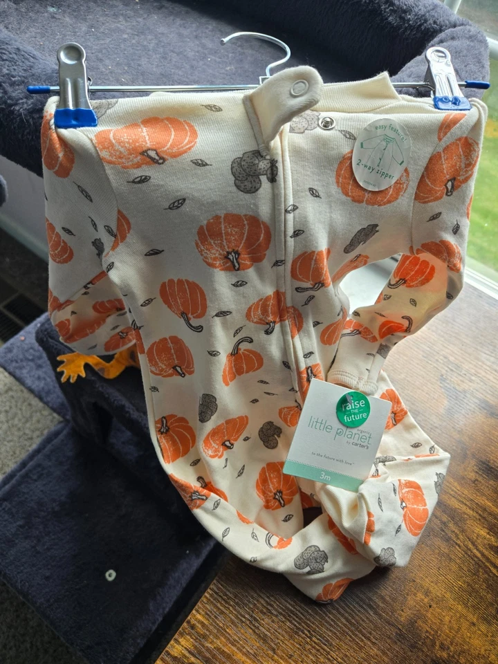 Carters, Tres (3) Meses, Jersey Calabaza, Nuevo con Etiquetas Foto 1 de 1