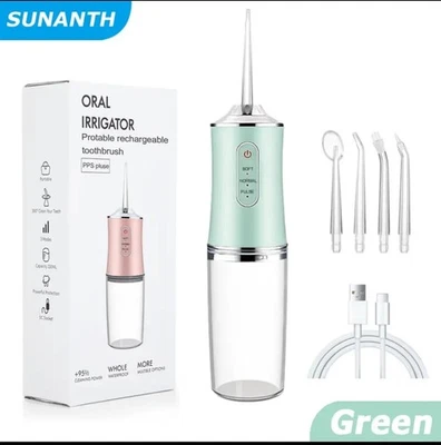 Hangsun Water Flosser Cordless Oral Irrigator with 4 Jet Tips