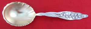 Whiting LILY OF THE VALLEY Sterling Silver BERRY SPOON - Picture 1 of 4