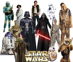 STAR WARS BIRTHDAY PARTY LIFE SIZED CHARACTER CUTOUT FREE STANDING DECORATIONS