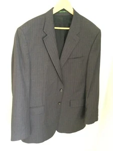 Mens Hield Brothers Jacket Made in England Navy Blue Brown Windowpane 42L Mint - Picture 1 of 10