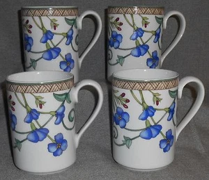 Set (4) Dansk UMBRIAN FLOWERS PATTERN Handled Mugs MADE IN PORTUGAL - Picture 1 of 6