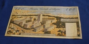 Scarce Rare Genuine Vintage 1964 Algeria 100 Dinars Huge Banknote in Good XF+ - Picture 1 of 2