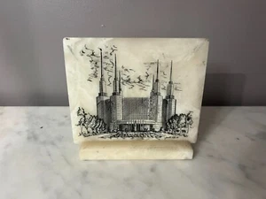 Elegancia en mármol pintado a mano Jeanette Hale Washington DC LDS Temple Tile 6x6 - Imagen 1 de 2