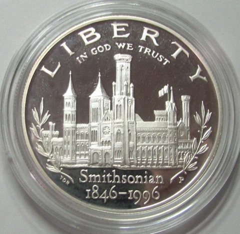 1996 D Smithsonian Commemorative Proof Silver Dollar US Coin Cover