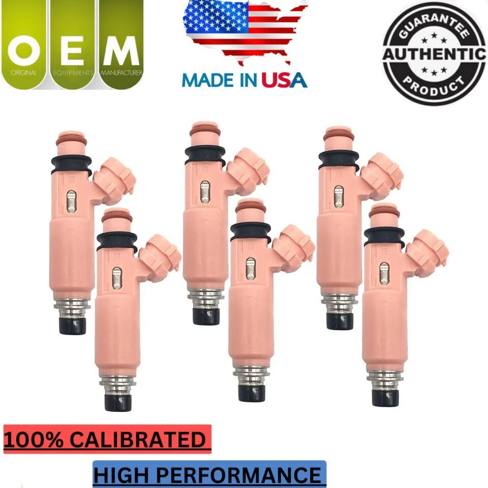 Inyector de combustible Denso 6X OEM 2006-2008 Lexus RX400H 3,3 L V6 #23250-20030 Foto 1 de 4