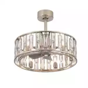 Lamober Zachary 20 in. Chandelier Satin Nickel Ceiling Fan w/ Light and Remote - Picture 1 of 8