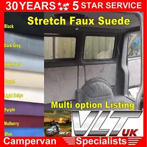 STRETCH SUEDE FOAM carpet CAR camper VAN vw t5 6 TRIM HEADLINING home UPHOLSTERY - Picture 1 of 20