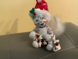 Annalee Mobilitee Popcorn Garland Kitty Cat 4.5” 2006 Christmas Cat - Picture 1 of 9
