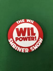 Pin de botón vintage de los años 80 Wil Power The Wil Shriner Show - Imagen 1 de 5