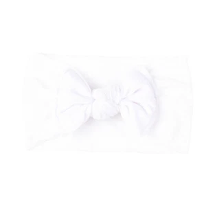 Baby Girls Bow Bun Turban Headband Hair band Head Wrap Cute Kids Plain Stretch - Picture 1 of 17