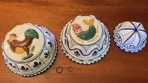 Stampi da parete vintage ABC Bassano ceramica dipinti a mano Made in Italy 3 pezzi - Foto 1 di 20