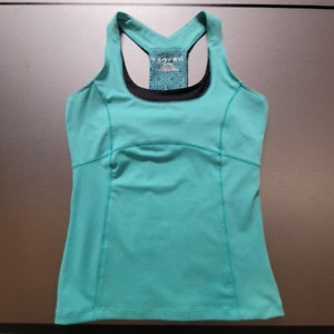 SOYBU Medium build IN bra Yoga Top blue teal with black details Size M