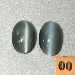 1.14Ct [2 Pcs Pair] IF Rare Oval 5.2 x 3.9 MM Green To Red Alexandrite Cat's Eye - Picture 1 of 5