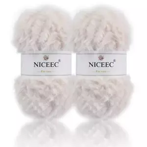 2 Skeins Super Soft Fur Yarn Chunky Fluffy Faux Fur Yarn Eyelash Yarn for Cro... - Picture 1 of 6