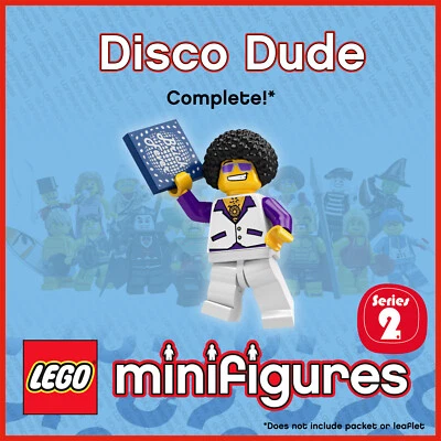 GENUINE LEGO Collectable Minifigures Series 2 Disco Dude col02-13 col029 8684 - Image 1 of 4