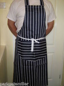 Professional Chefs Striped Apron 3 Colours Cooks Cotton Kitchen Apron Xmas Gift