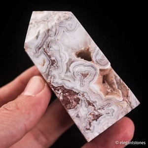 92g71mm Mexican Crazy Lace Agate Crystal Tower Point Healing Obelisk Quartz Wand - Picture 1 of 10