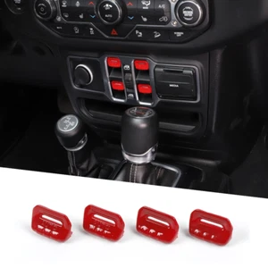 Red for Jeep Wrangler JL & JT 2018+ Window Lift Switch Adjust Button Cover Trim - Picture 1 of 16