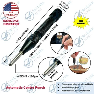 New Automatic Centre Punch Adjustable Spring Loaded Metal Drill Tool USA - Picture 1 of 2