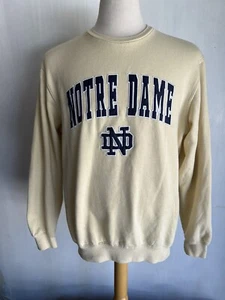 UNIVERSITY OF NOTRE DAME Official Vintage 90s Embroidered Sweatshirt Size Small - Picture 1 of 7