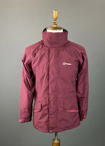 Men Berghaus Gore-Tex Burgundy Full Zip High Neck Windbreaker Jacket Size 12 - Picture 1 of 10
