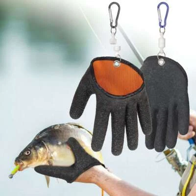 Guantes de pesca antideslizantes protegen la mano de rasguños de pinchazos captura profesional Foto 1 de 4