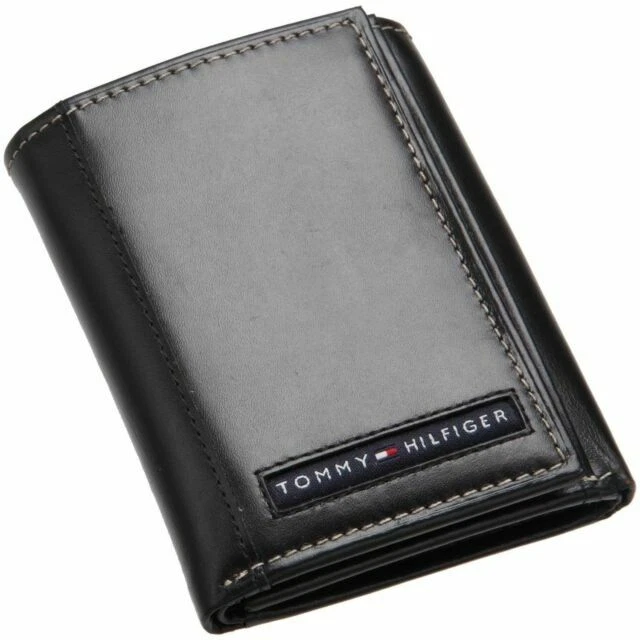 Tommy Hilfiger Men's Leather Trifold Wallet - Black (0026217366234)