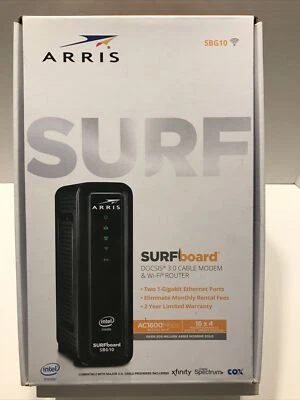 ARRIS SBG10 SURFboard AC1600 Dual-Band Cable Modem & Wi-Fi Router- Black - Image 1 of 4
