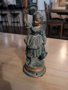 Antique Metal Spelter Lady Clock Topper - Picture 1 of 5