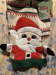 SANTA PET SWEATER TURTLE NECK MORE & MERRIER - SIZE MEDIUM 15-30lb NEW WITH TAG - Picture 1 of 5
