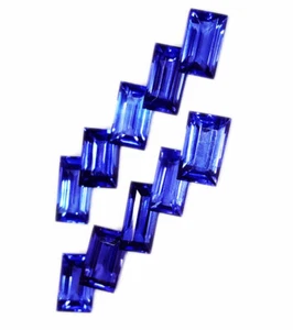 Lote de 10 piezas de piedras preciosas sueltas certificadas tanzanita azul natural de 8-10 quilates con certificación W16 - Imagen 1 de 12