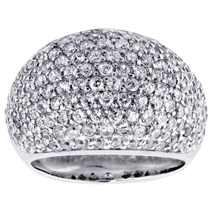 4.20 CT TW Pave Set Diamond Fashion Anniversary Ring in 18k White Gold  - Picture 1 of 1