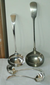 Vintage EPNS / white metal ladles – 2 small sauce and 2 large ladles (see below) - Picture 1 of 14