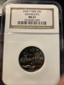 2005 P SMS MINNESOTA STATE QUARTER NGC MS67 - Picture 1 of 2