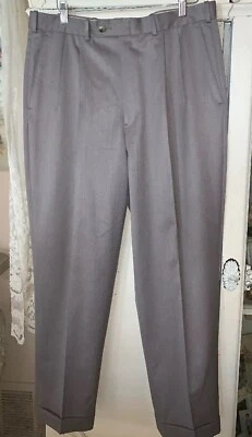 Nordstroms Mens Wool Dress Pants JB Britches Made In Italy 36x30 Cuffed Pleated - Image 1 of 4
