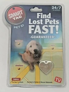 As Seen on TV! Find Lost Pets Fast! Smart Tag Small Heart Pet ID eAlert Service  - Picture 1 of 5
