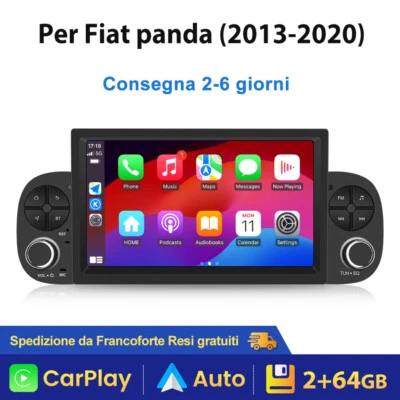 Per Fiat Panda 2013-2020 7" Android 13 Carplay GPS Nav WIFI Autoradio DAB+ 2+64G - Immagine 1 di 4
